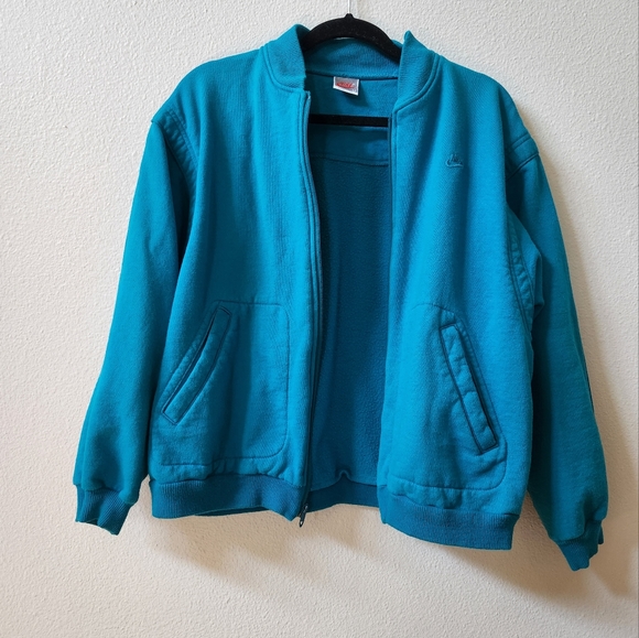 Vintage, 90s, Nike Full Zip Sweatshirt Jacket in Teal - Picture 3 of 10